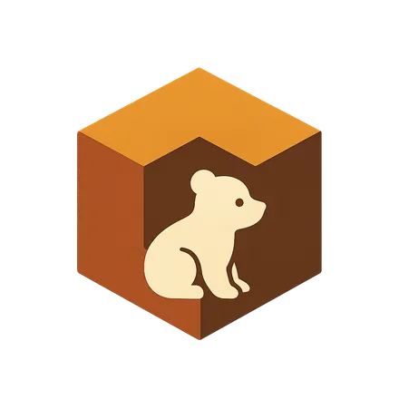 The Cubyard mark: a bear cub sitting inside an open cube